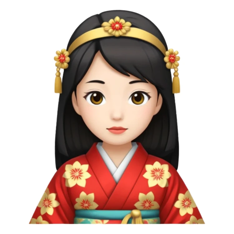 Japanese Princess with in ceremonial robe kimono sticker