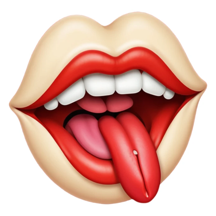 a mouth with its tongue sticking out, referencing the Rolling Stones album sticker