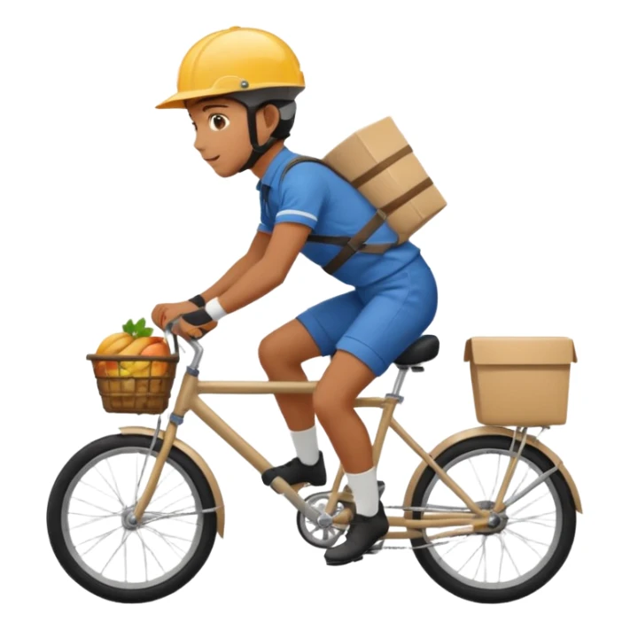 bike food delivery person sticker