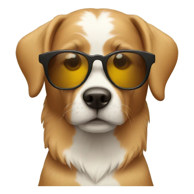 Dog wearing sunglasses sticker