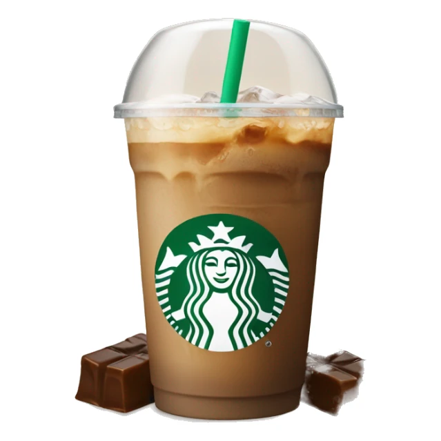 Starbuck ice coffee with ice cubes sticker