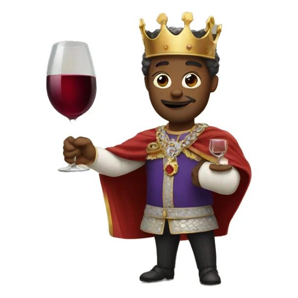 king holding glass of wine sticker