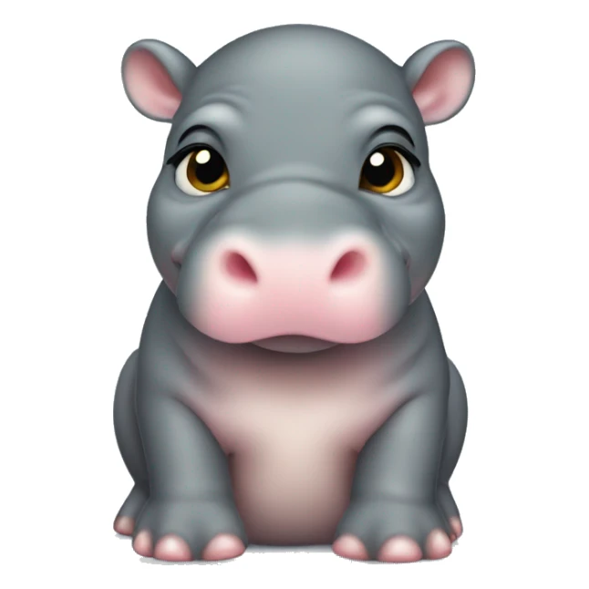 a baby pygmy hippo (moo deng)  sticker