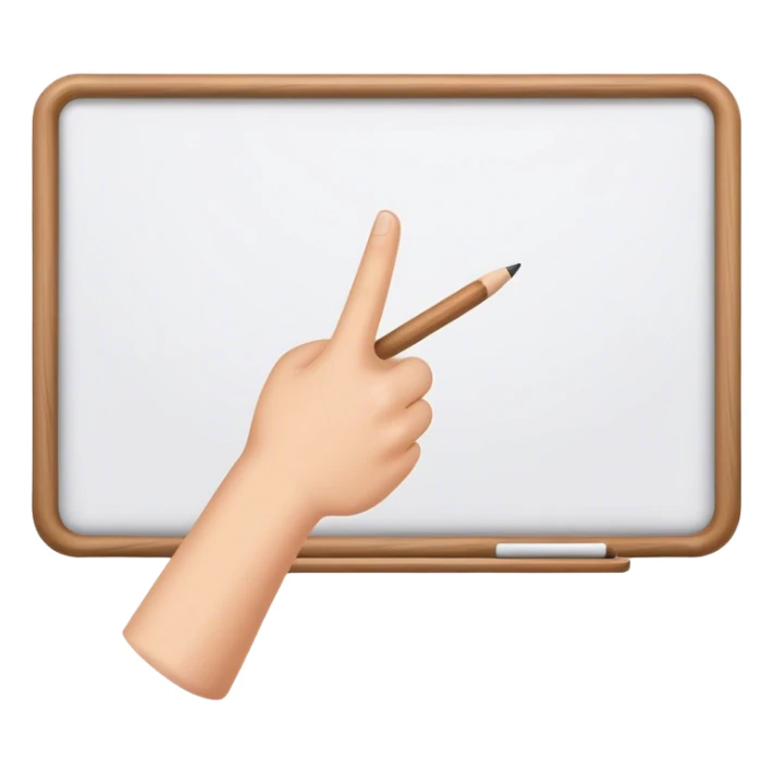Hand holding Woodstick pointing whiteboard sticker