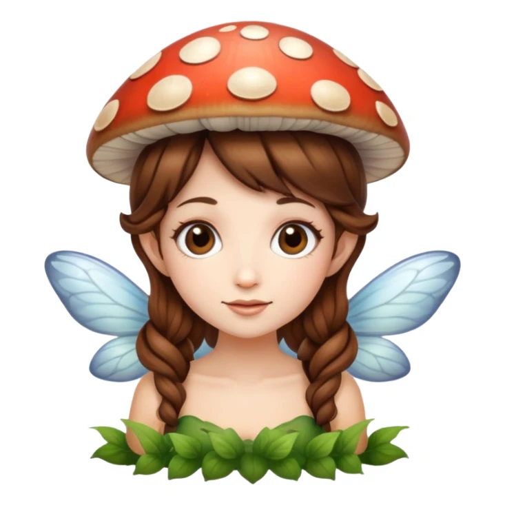 Mushroom fairy brown hair sticker