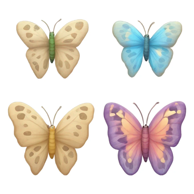 A caterpillar turning into a cocoon that turns into a butterfly - beige  sticker