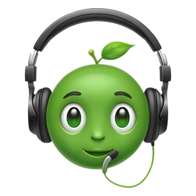 green pea wearing headphones sticker