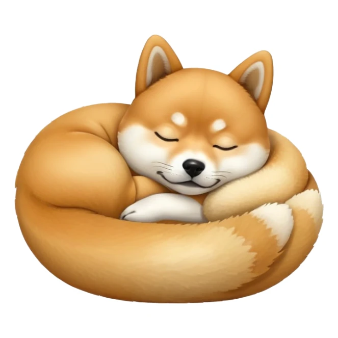 Sleeping shiba inu shaped like a cylinder  sticker