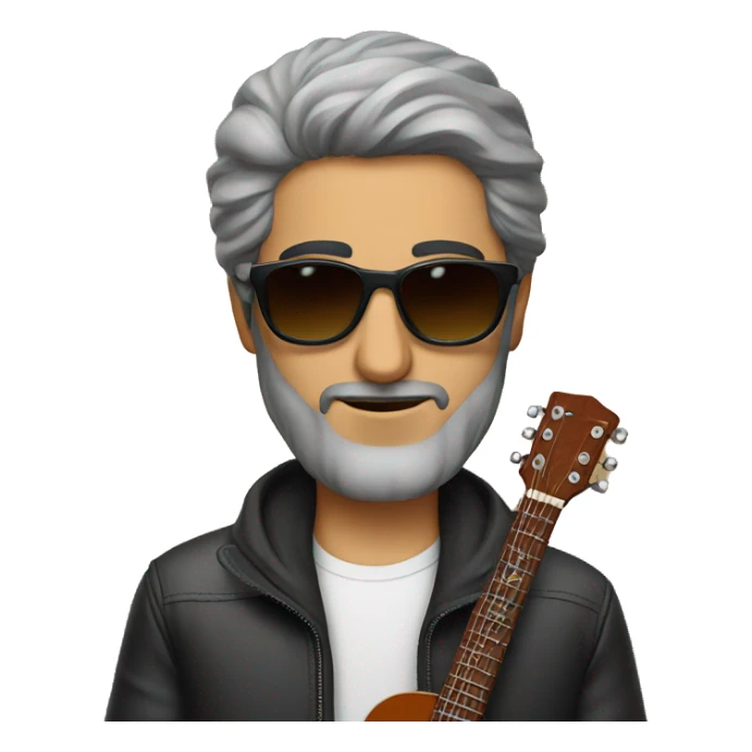 An Iranian man with sunglasses and guitar electronic  sticker