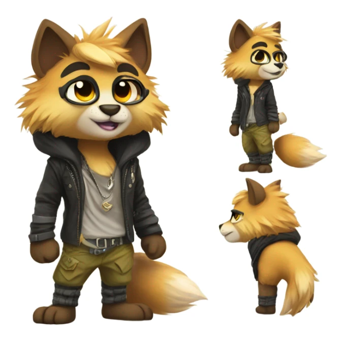 Anthro Fursona Furry Edgy Cool Cute Full body sticker