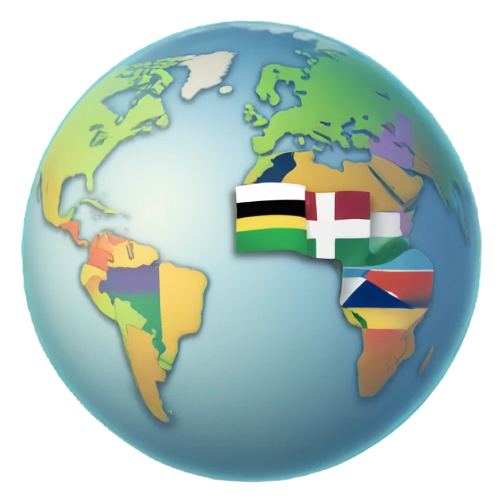 A globe with highlighted countries or a passport-style stamp sticker