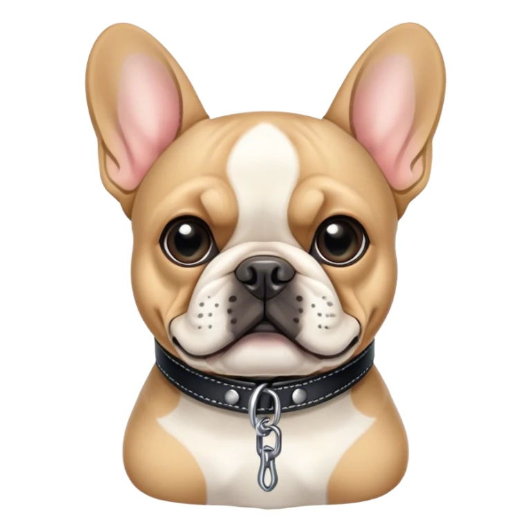 French Bulldog in black leather with whip sticker
