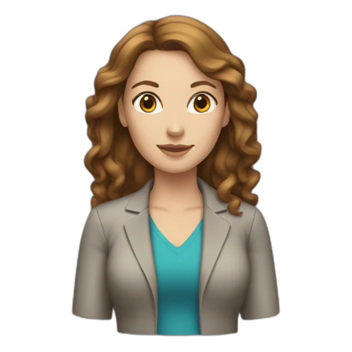 white woman with brown hair boss sticker