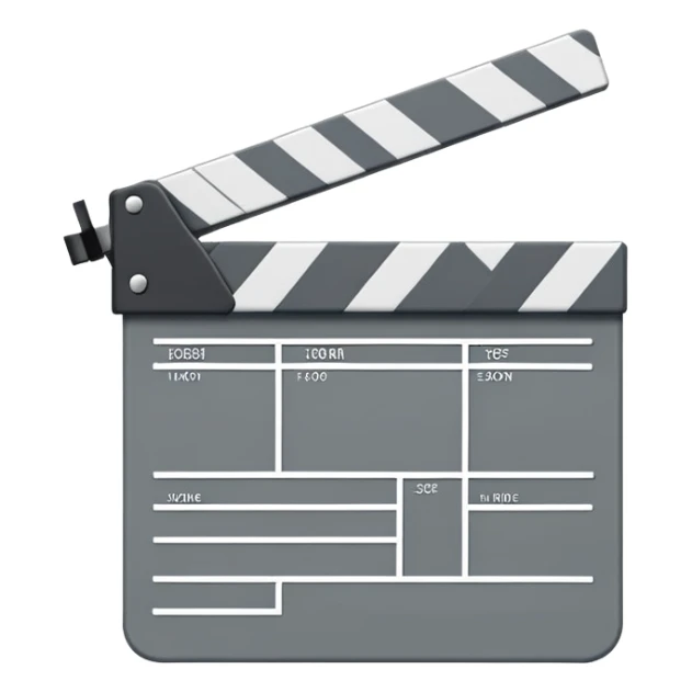 minimalist movie clapperboard with single diagonal line and thin geometric outline sticker