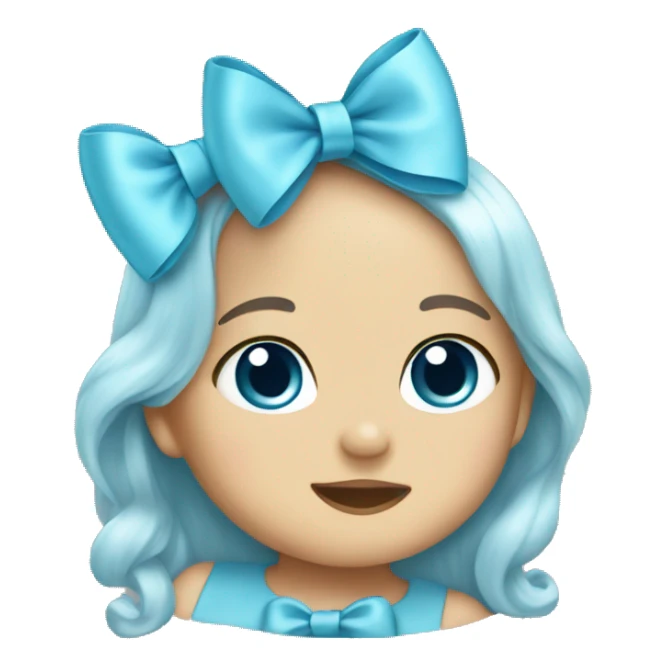 baby blue bow sticker