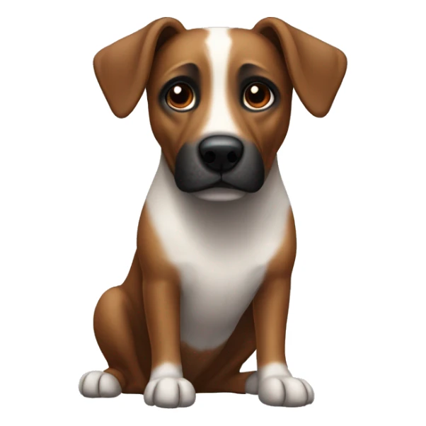 Brown dog with black face shape like a big jack russel  sticker