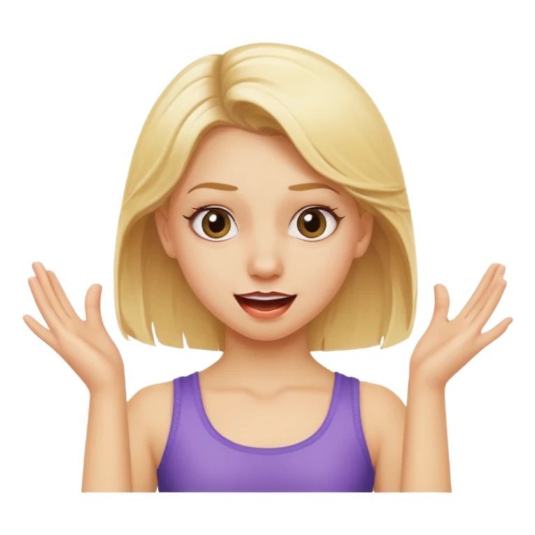 A blonde girl at dance class with a silly face sticker