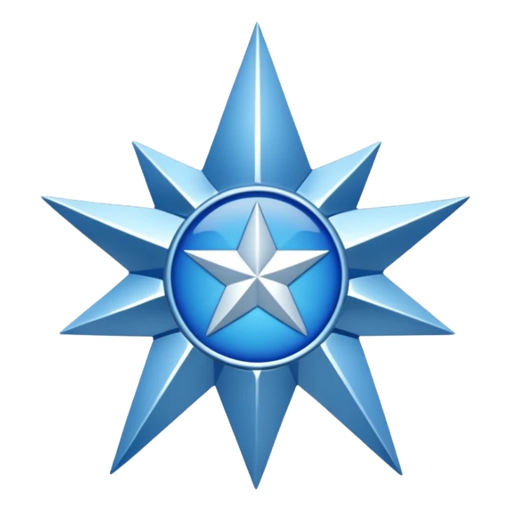 blue verified symbol with white tick in center, 12 corner shape sticker