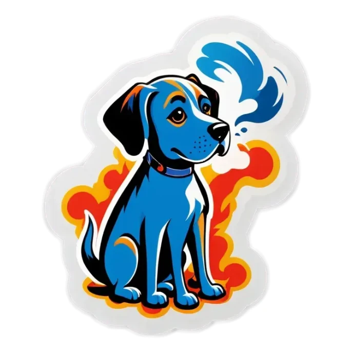 creami adesivi con un cane  che fuma il calumet della pace sticker
