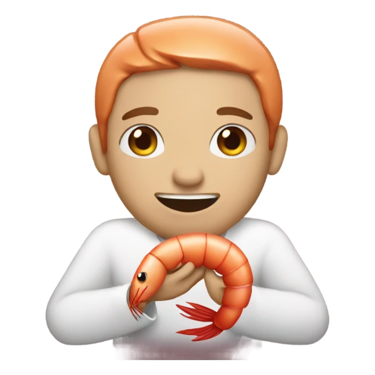 shrimp holding a shrimp holding a shrimp  sticker