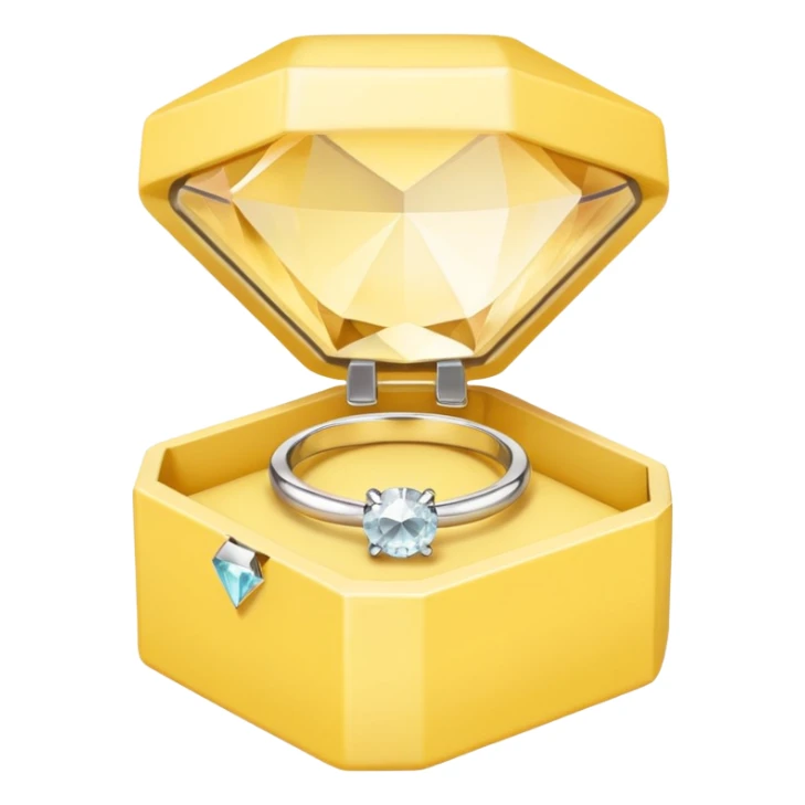 emoji diamond ring in a pastel yellow box  sticker