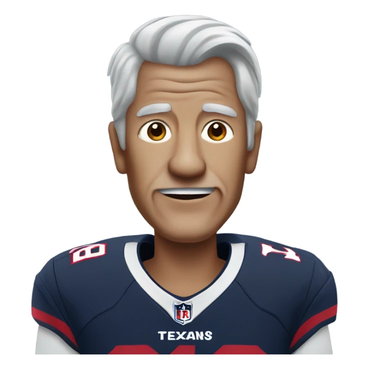 Old man with gray hair in Houston Texans jersey  sticker