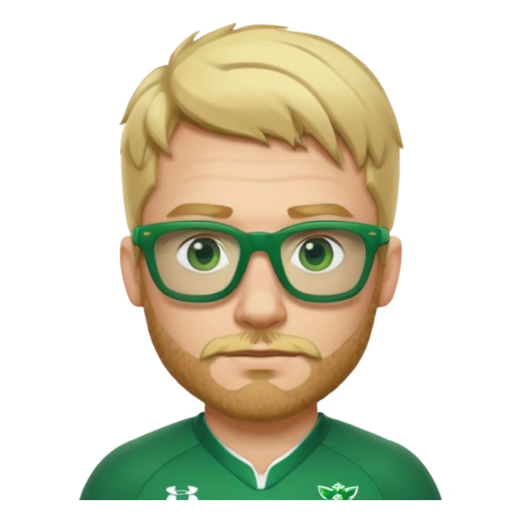 irish rugby player with blond stubble and green glasses sticker