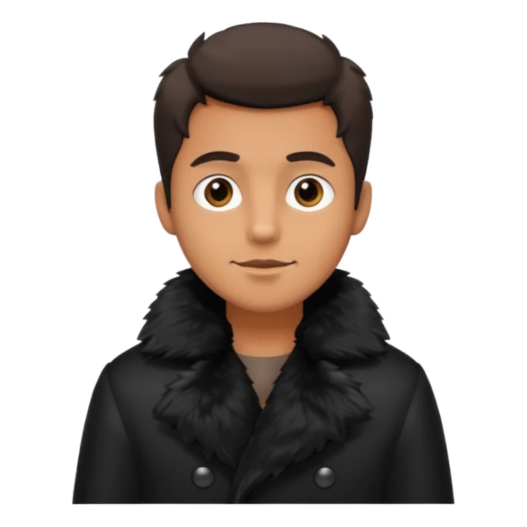 A man wearing black fur  showing his paws sticker