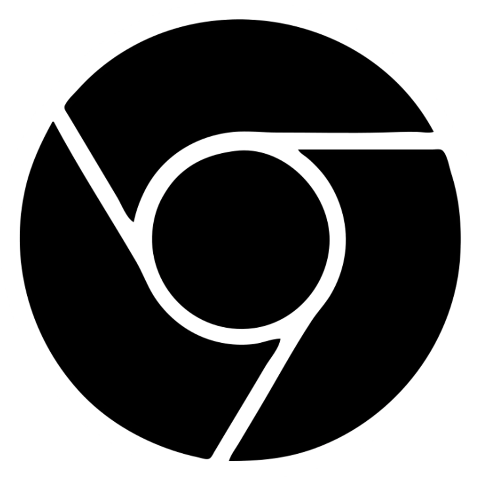 Google Chrome logo, flat icon style, minimalistic, bold colors, no text sticker