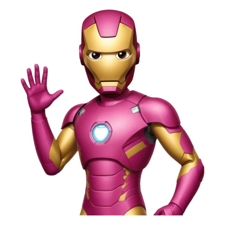 HOMEM DE FERRO from Marvel in a bright PINK swimsuit sticker