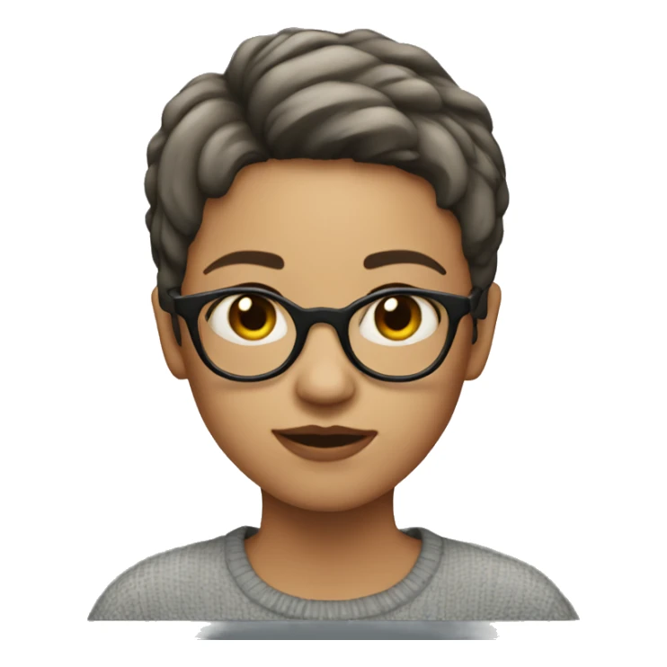 Girl with very short hair and spectacles sticker