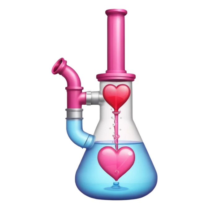 pink bong with a heart sticker