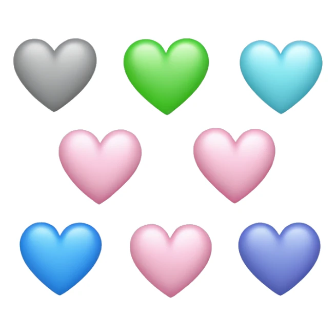 two hearts one pink and blue other green and gray sticker