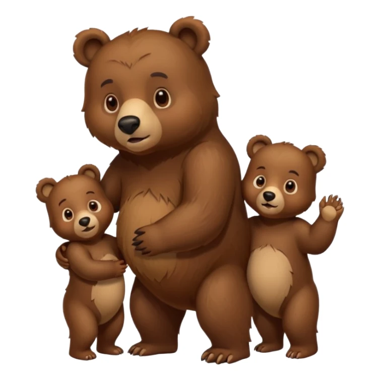 Mama, papa, and baby bear sticker