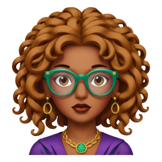 brownie Medusa Versace with glasses  sticker