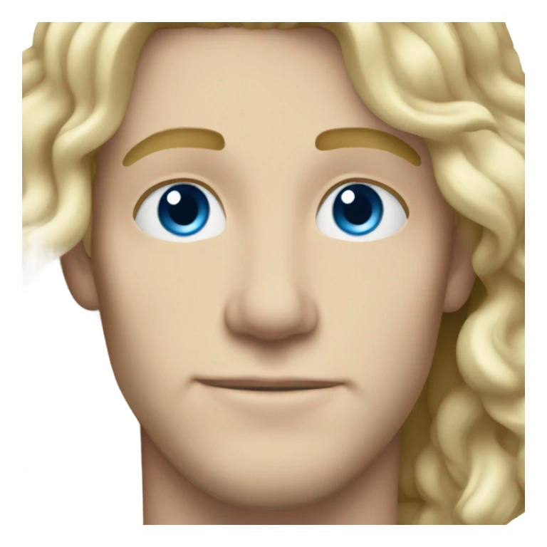 3/4 profile light curl blonde 30yo man blue eyed pale skin sticker