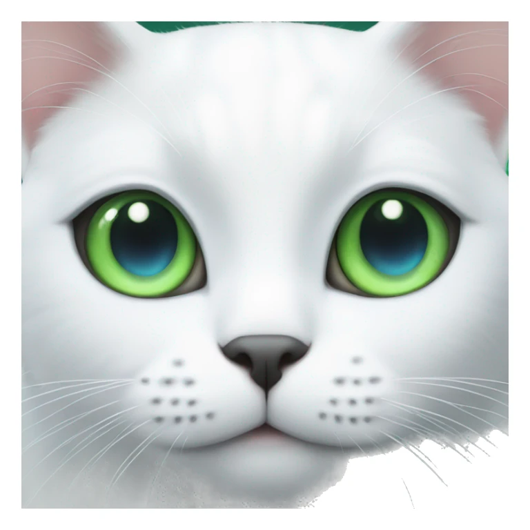 White cat with green and blue eye  sticker