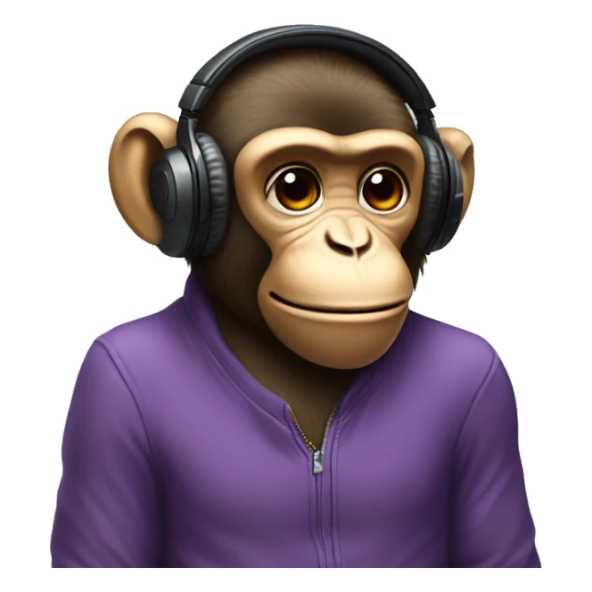 Monkey listen the music in headphones and chill sticker