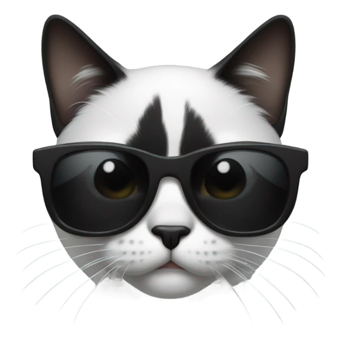 Black and white cat wearing sunglasses sticker