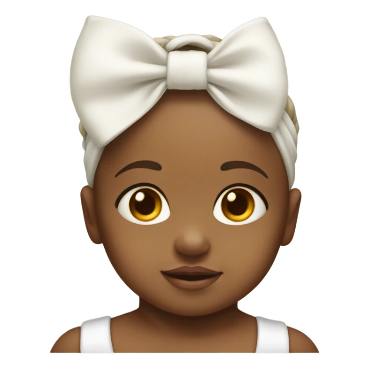 white Baby with bow sticker