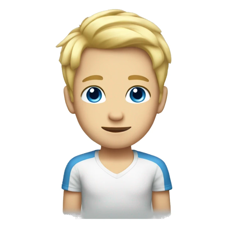 A boy whit drty blonde hair and blue eyes sticker
