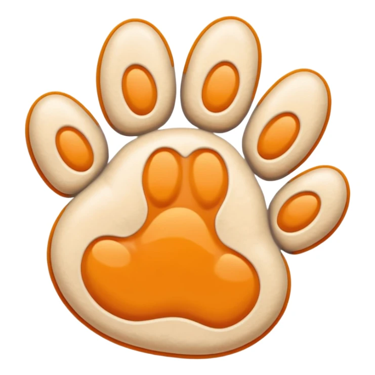 a very light pale pastel orange #FFA500 pawprint sticker