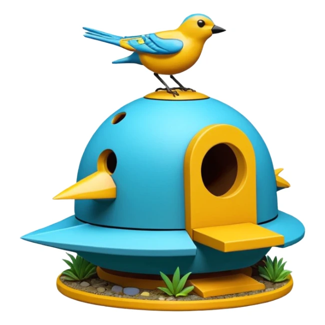 Naboo Starship spacecraft bird’s birdhouse diorama  sticker