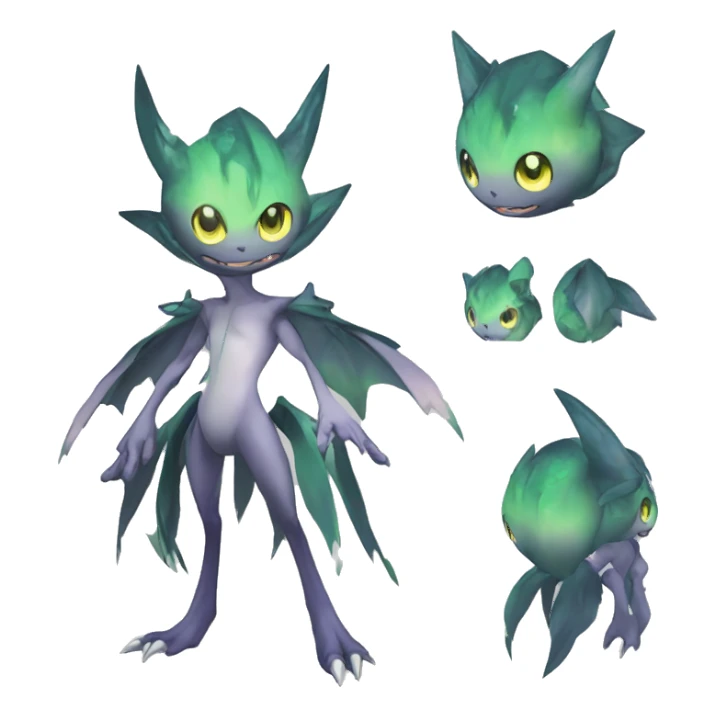 cute cool edgy sharp eldritch ethereal Digimon-Fakemon-animal full body sticker