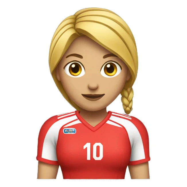 Super handball player female red equipment sticker