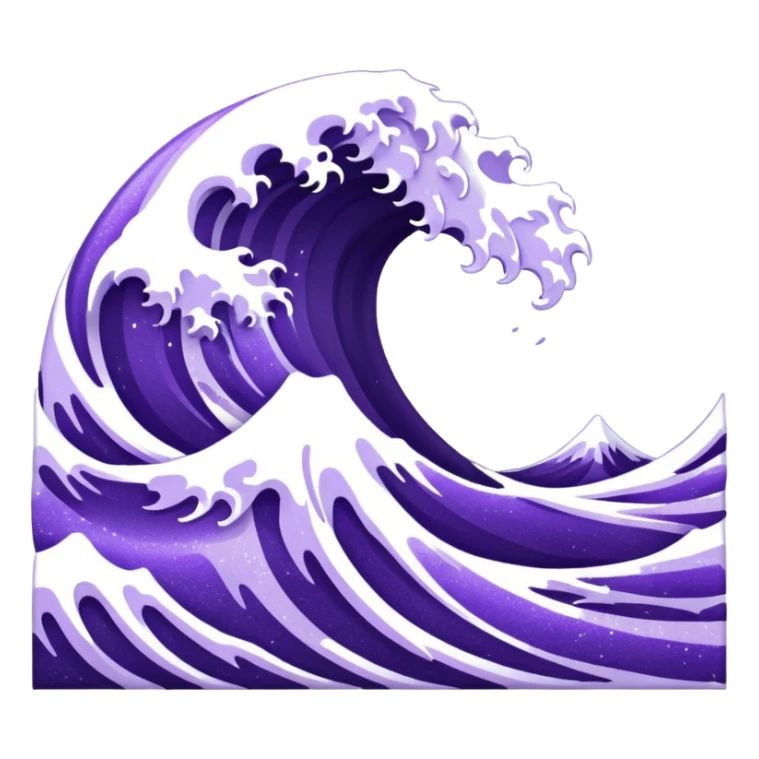 glitter purple cian wave ocean sticker