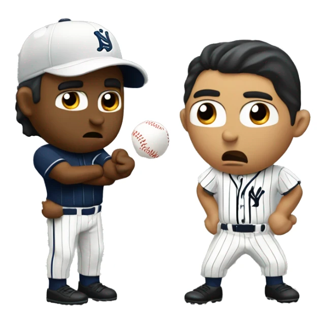 Baseball General manager angrily negotiating with a Latino player in pinstripes sticker