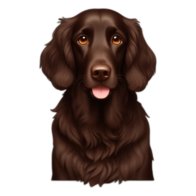 Chocolate brown flat coated retriever crossed working cocker spaniel male dog sticker