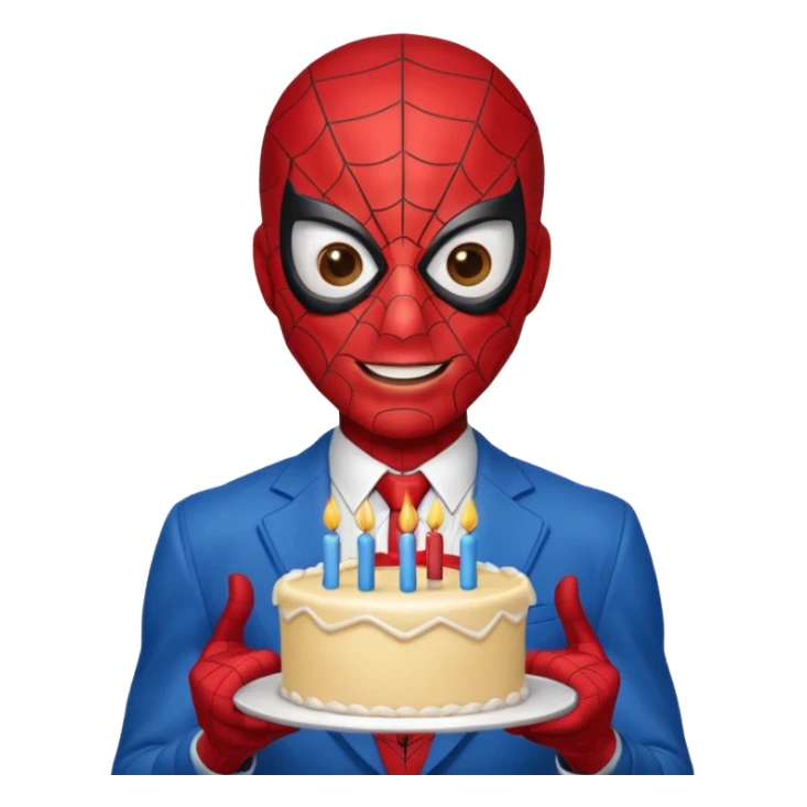 Spiderman having a birthday sticker