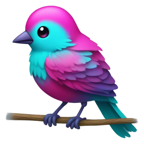 little cyan and magenta colored Cute Bird  sticker